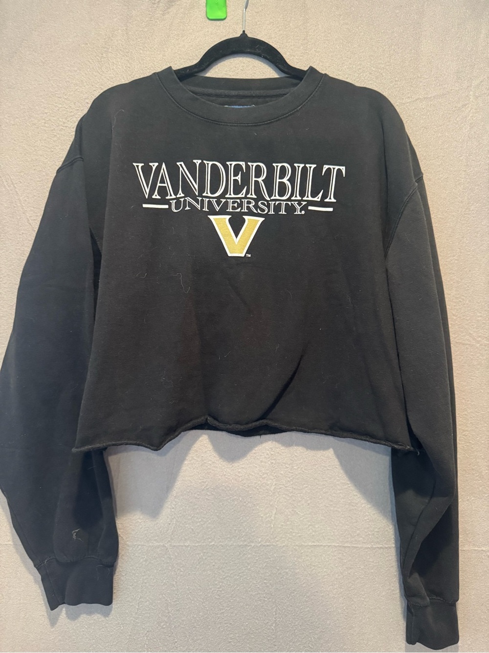Blue 84 Black Vanderbilt Cropped Sweatshirt with Gold V